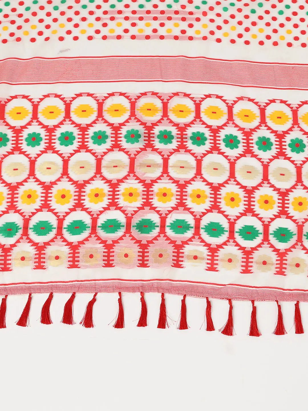 Light Red Dhakai Jamdani Saree