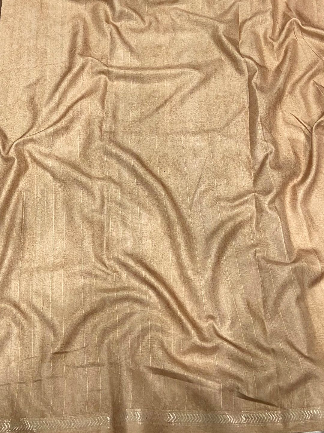 Brown Tussar Ghicha Stripe Saree