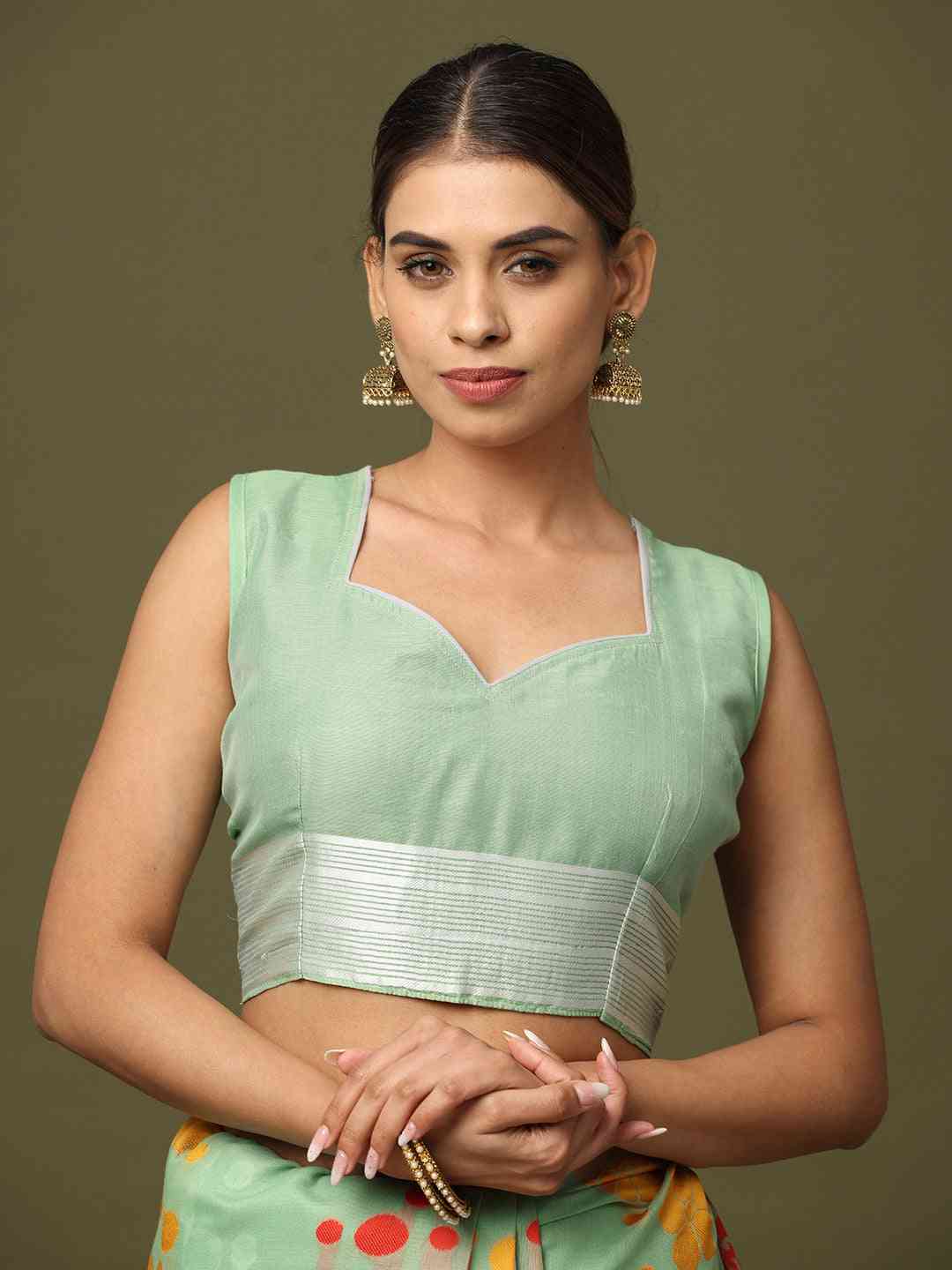 Fluorescent Green Dhakai Jamdani Cotton Silk Saree