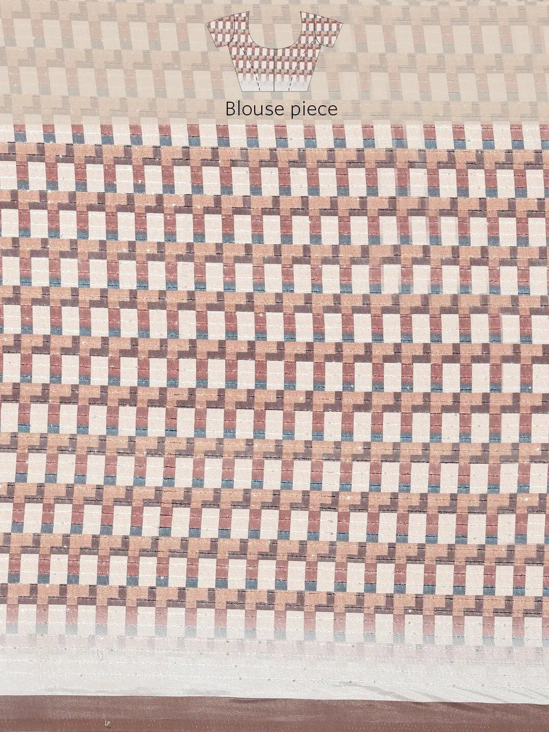 Beautiful Abstract Printed With Sequinned Work Silk Saree