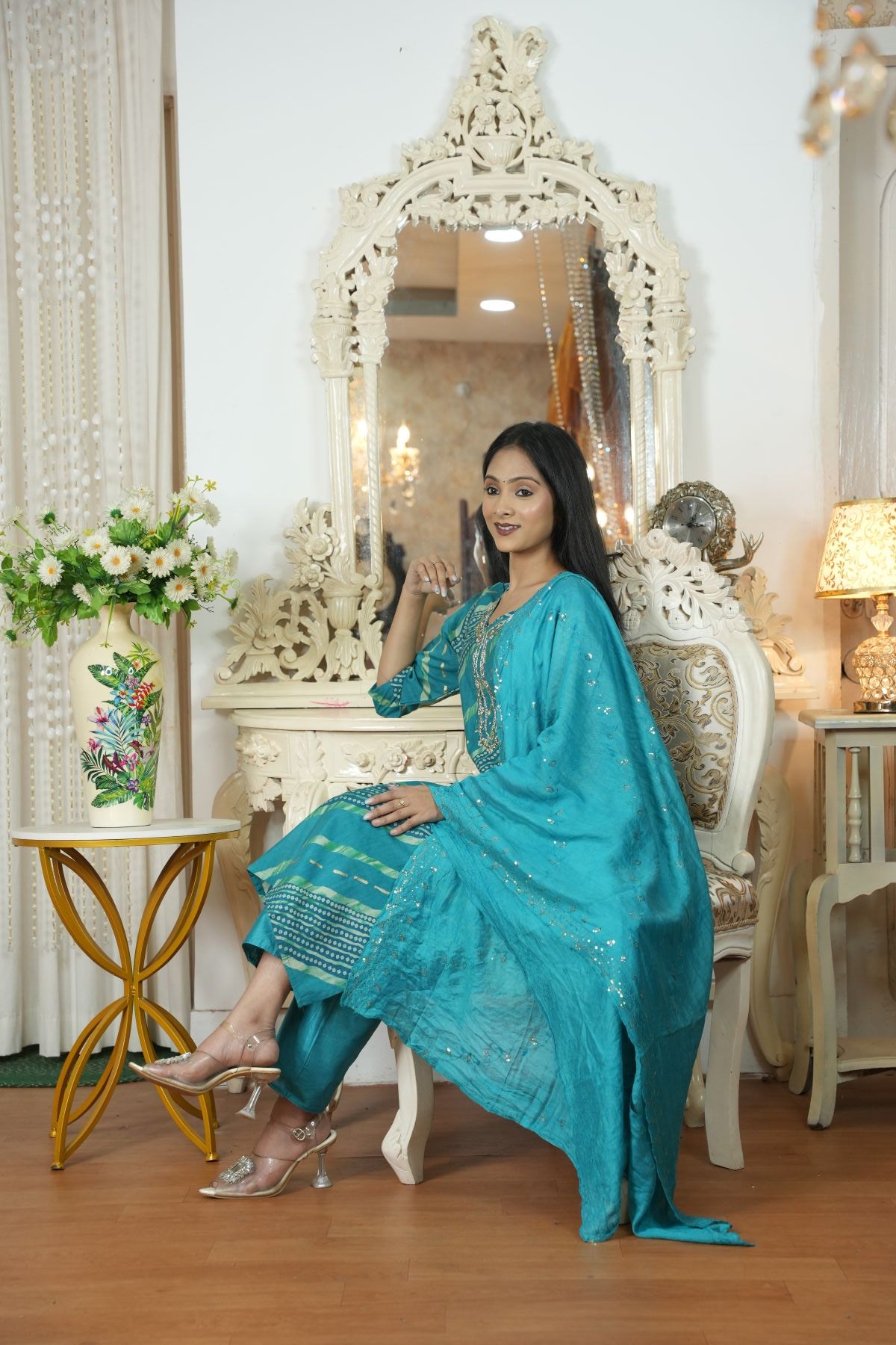Tourquoise Grace Silk Kurta Set