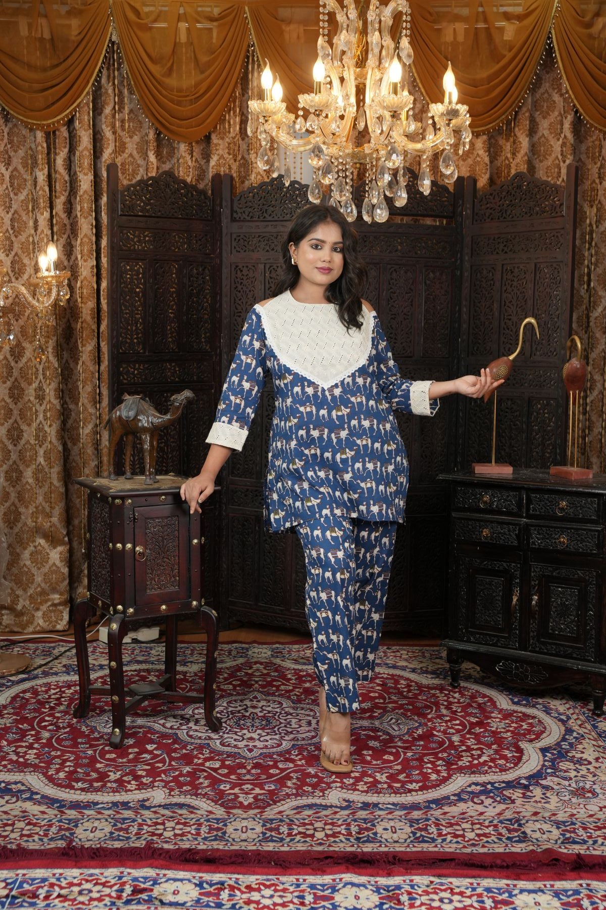 Masaba Print Inspired Indigo Co-ord set