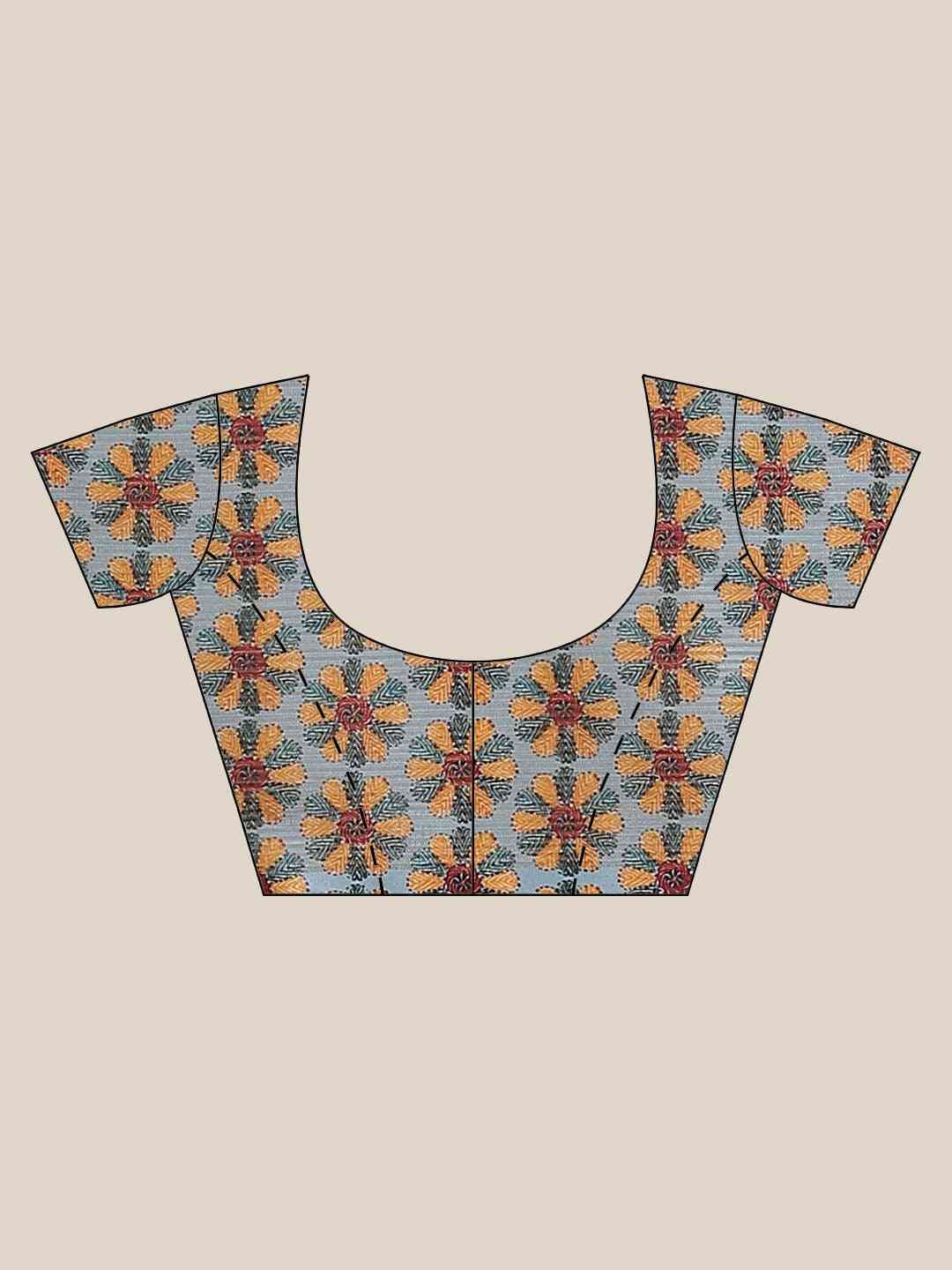 Stylish Poly Chiffon Abstract nautical Print Saree