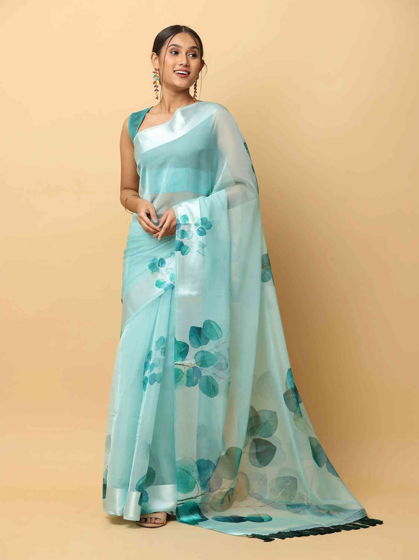 Soft Organza Digital Print Party Wear Saree