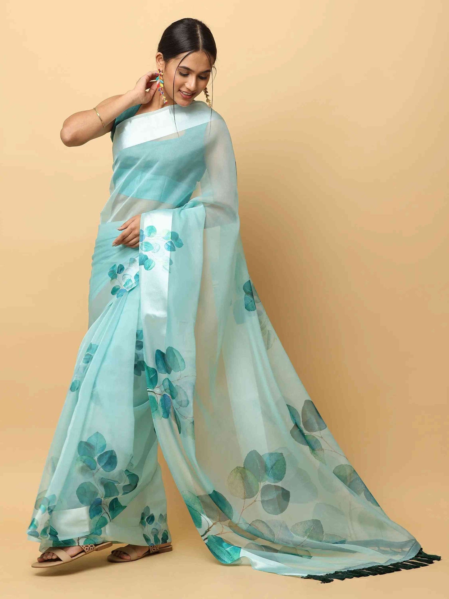 Soft Organza Digital Print Party Wear Saree