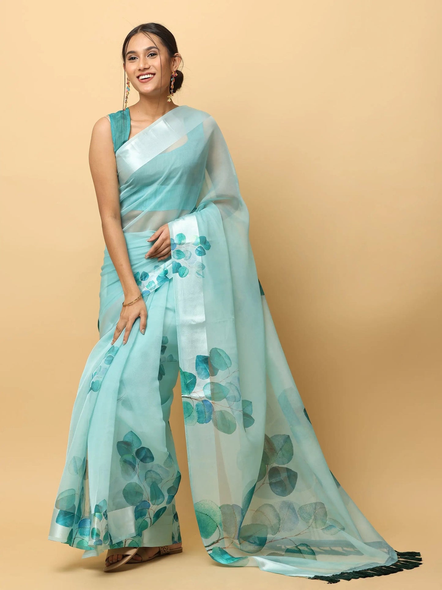 Soft Organza Digital Print Party Wear Saree