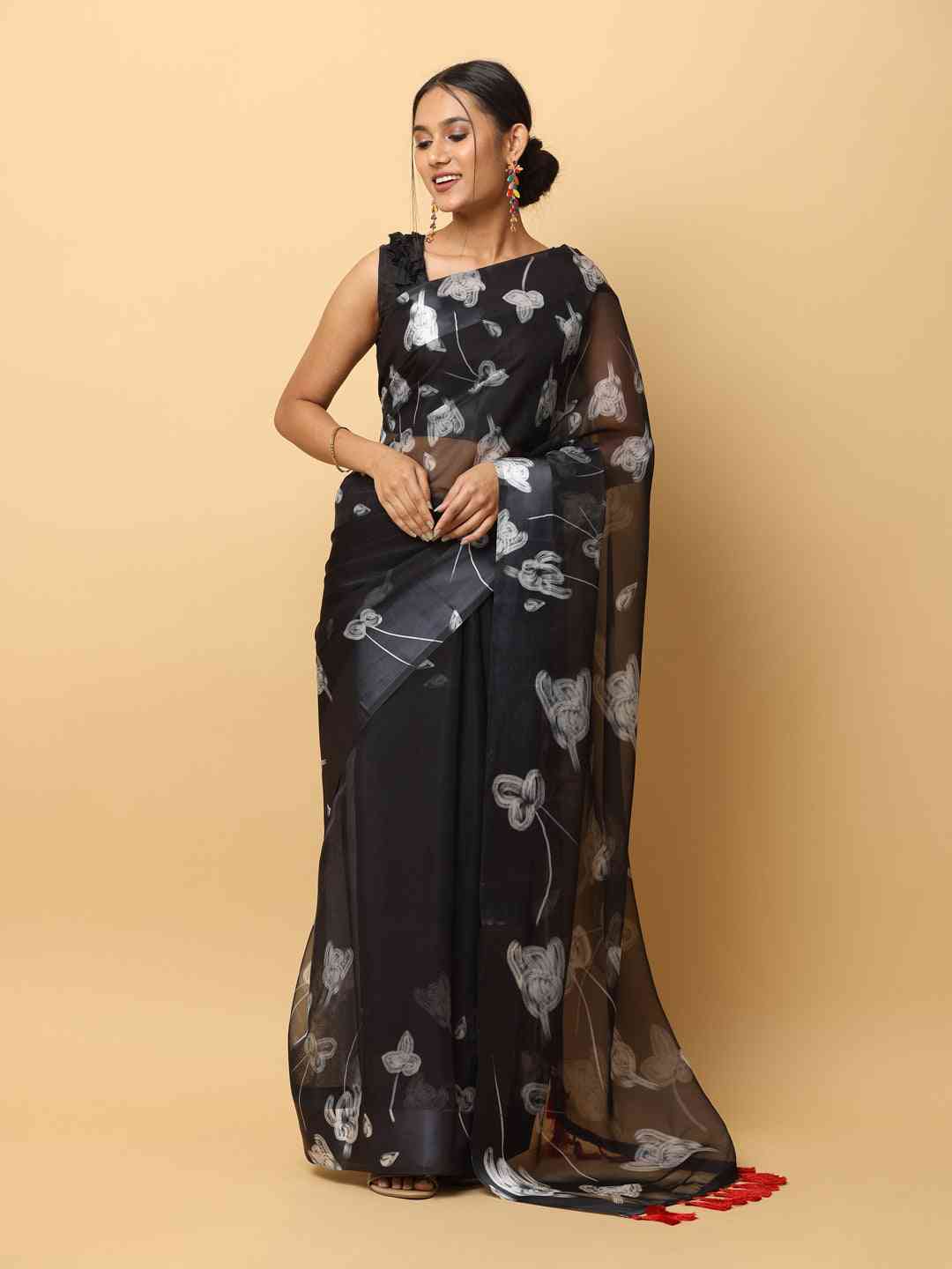 Soft Organza Digital Print Party Wear Saree