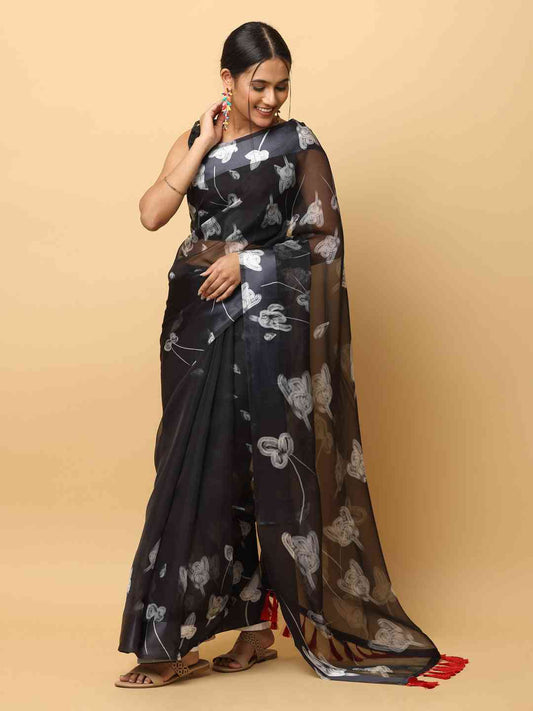 Soft Organza Digital Print Party Wear Saree