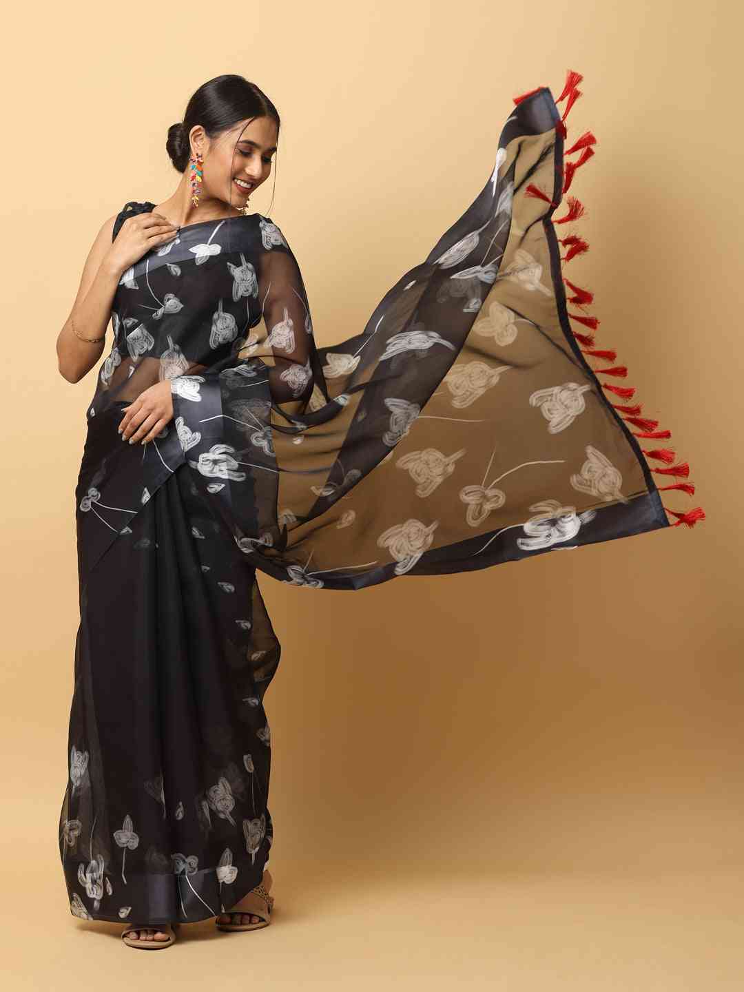 Soft Organza Digital Print Party Wear Saree