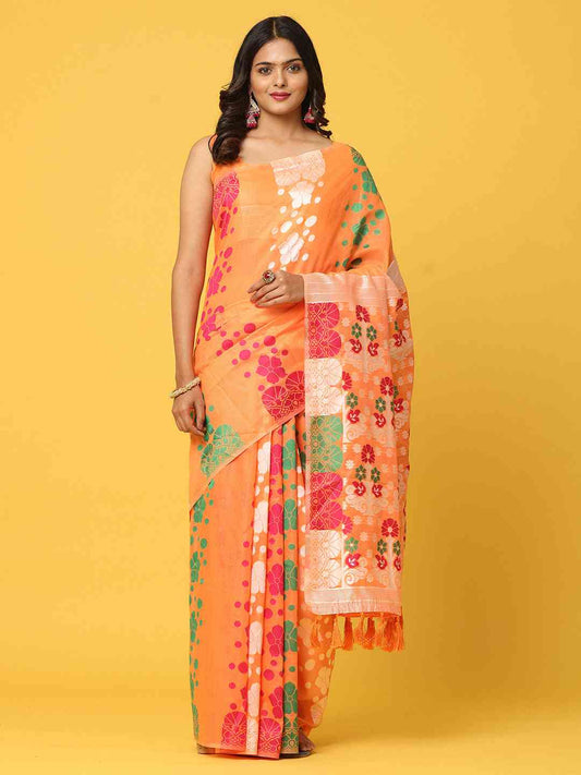 Lovely Dhakai Jamdani Light Weight Cotton Silk Saree