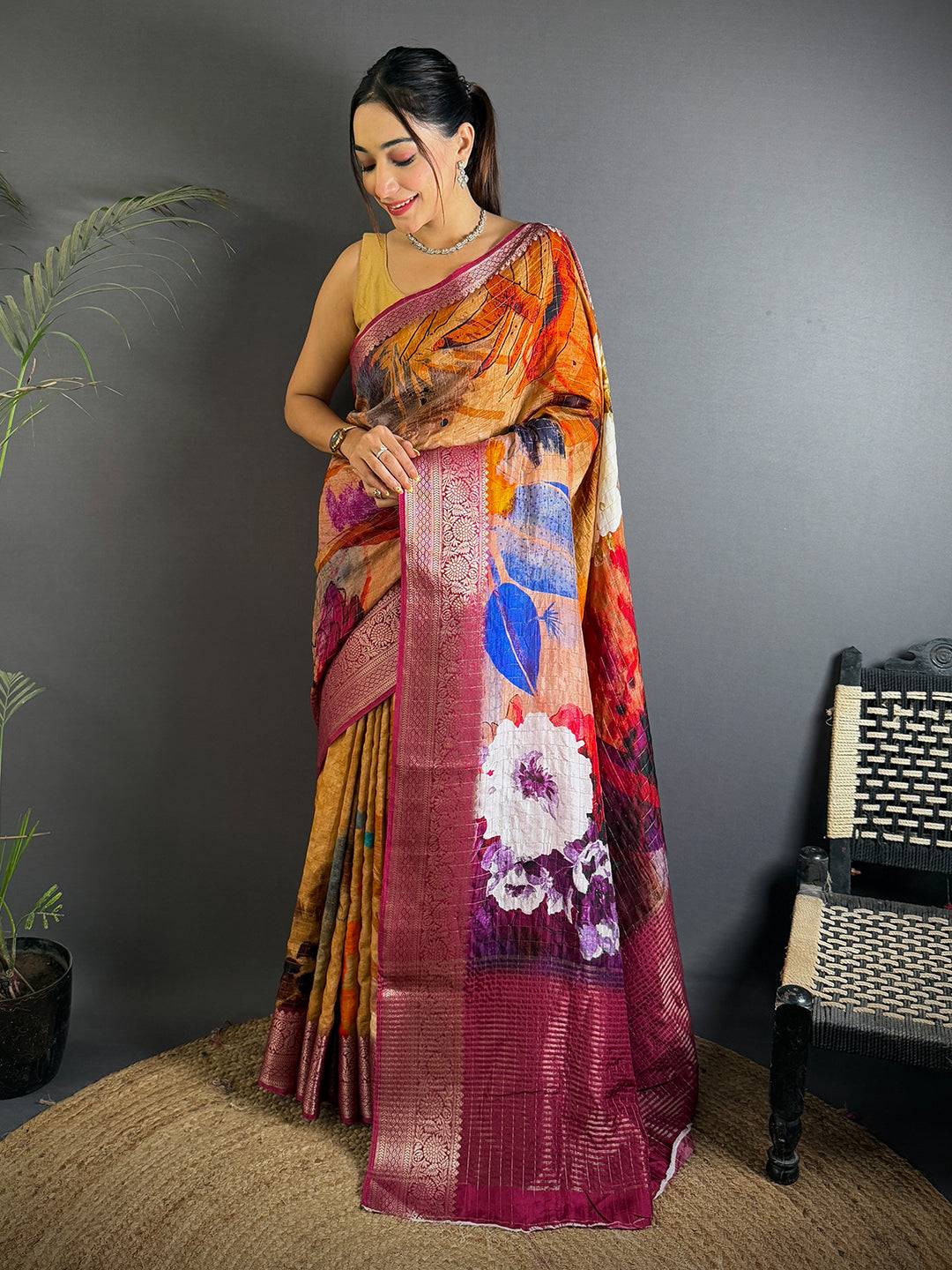 Radiant Blossom Pure Viscose Saree