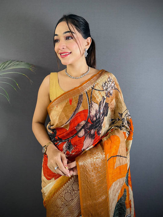 Vibrant Abstract Pure Viscose Saree