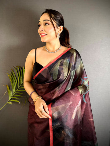 Opulent Poster Art Abstract Tussar Saree