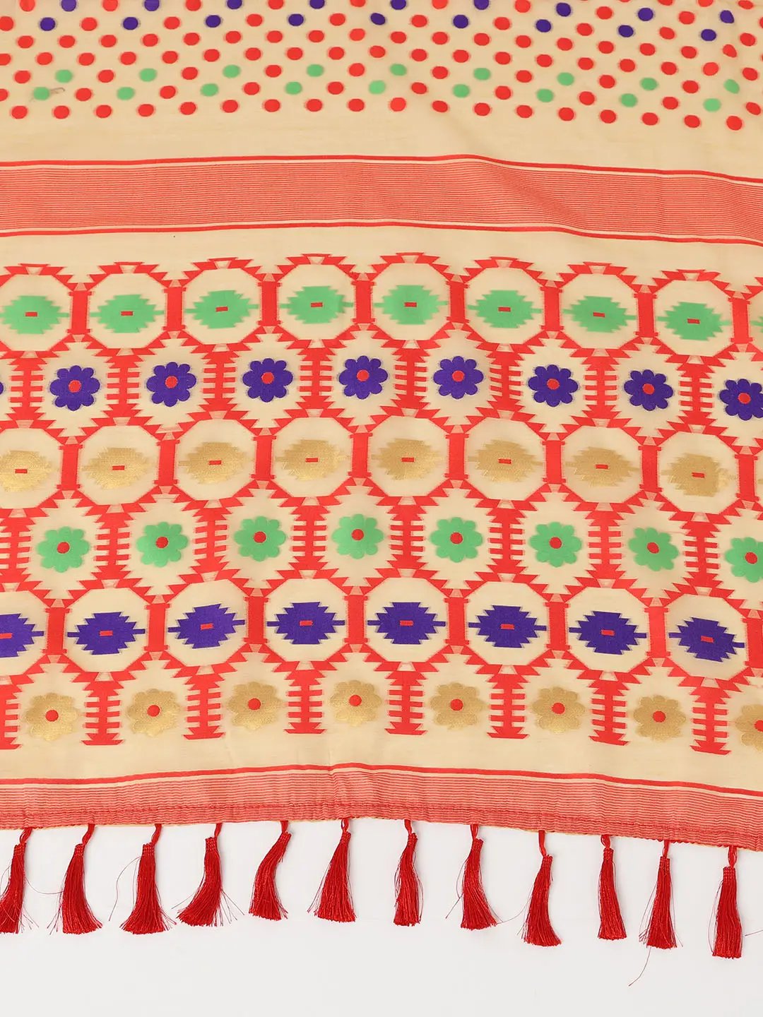 Light Orange Dhakai Jamdani Saree