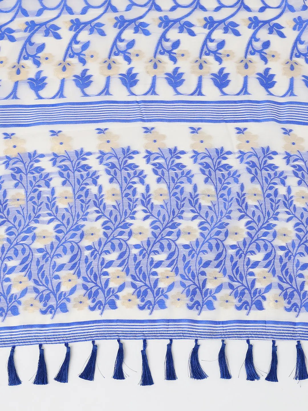 Cream Soft Cotton Silk Jamdani Saree