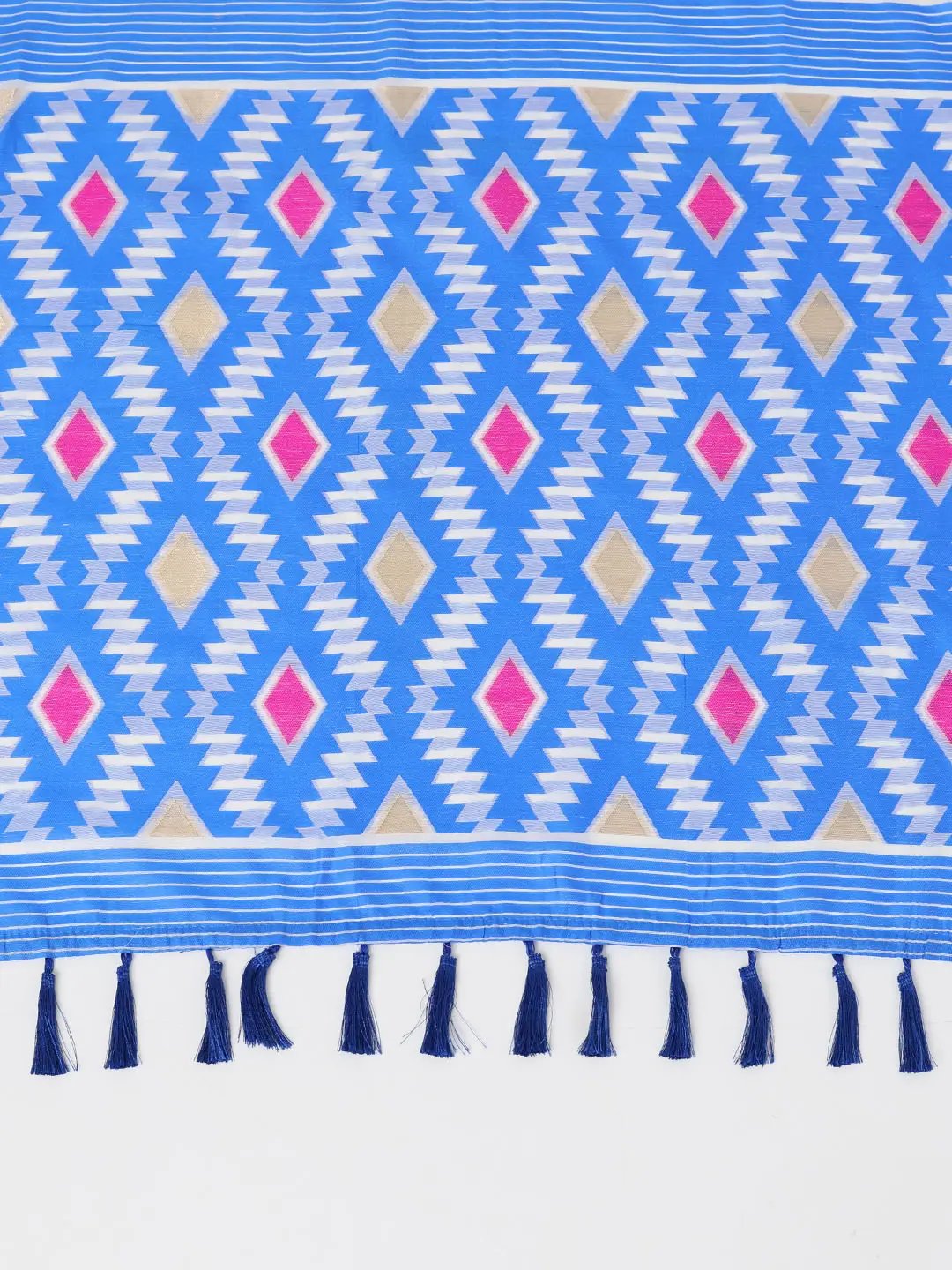 Blue Soft Dhakai Jamdani Silk Saree