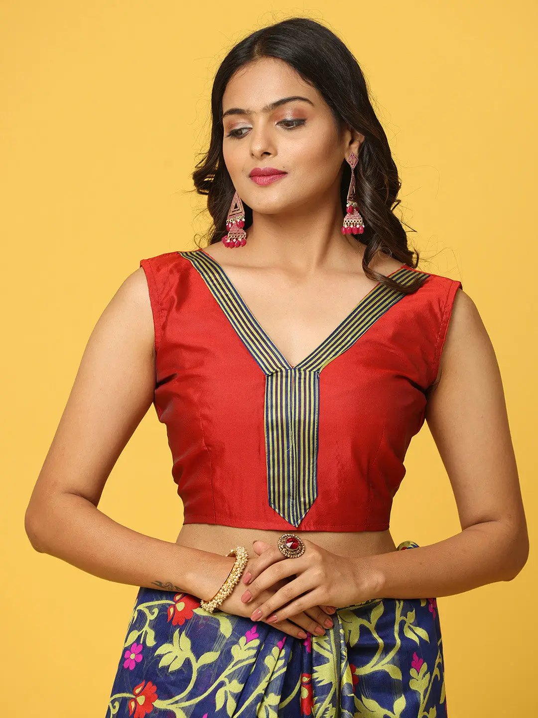 Navy Blue Dhakai Jamdani Cotton Silk Saree