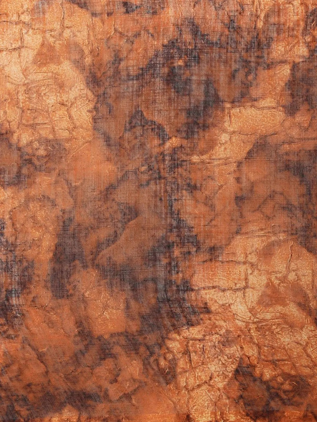 Exclusive Brown Colour Soft Linen Ombre Digital Print Festive Saree