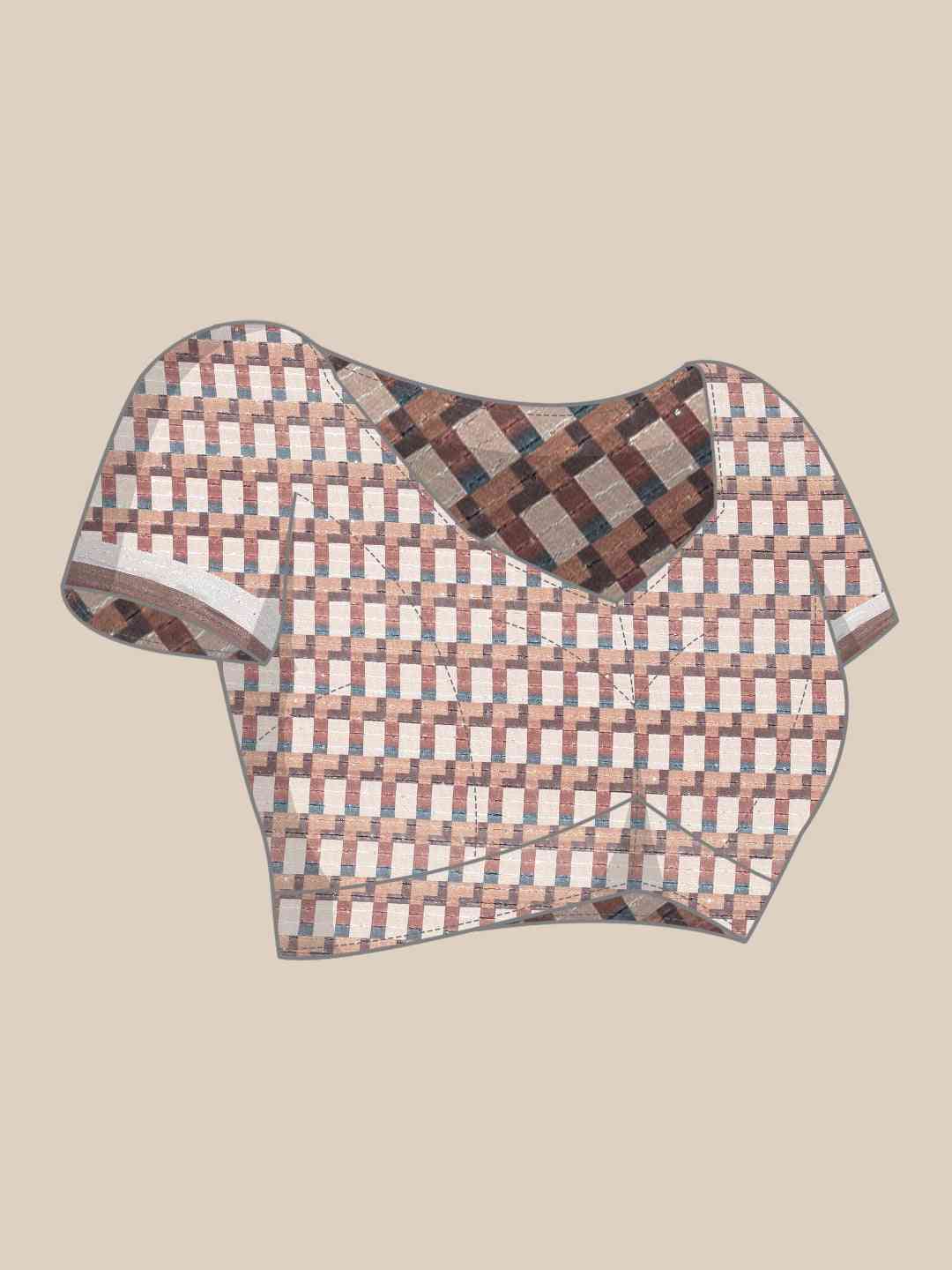 Beautiful Abstract Printed With Sequinned Work Silk Saree