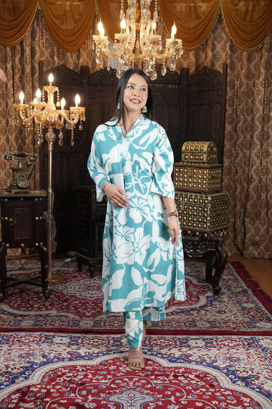 Oceanic Floral Fusion co-ord set