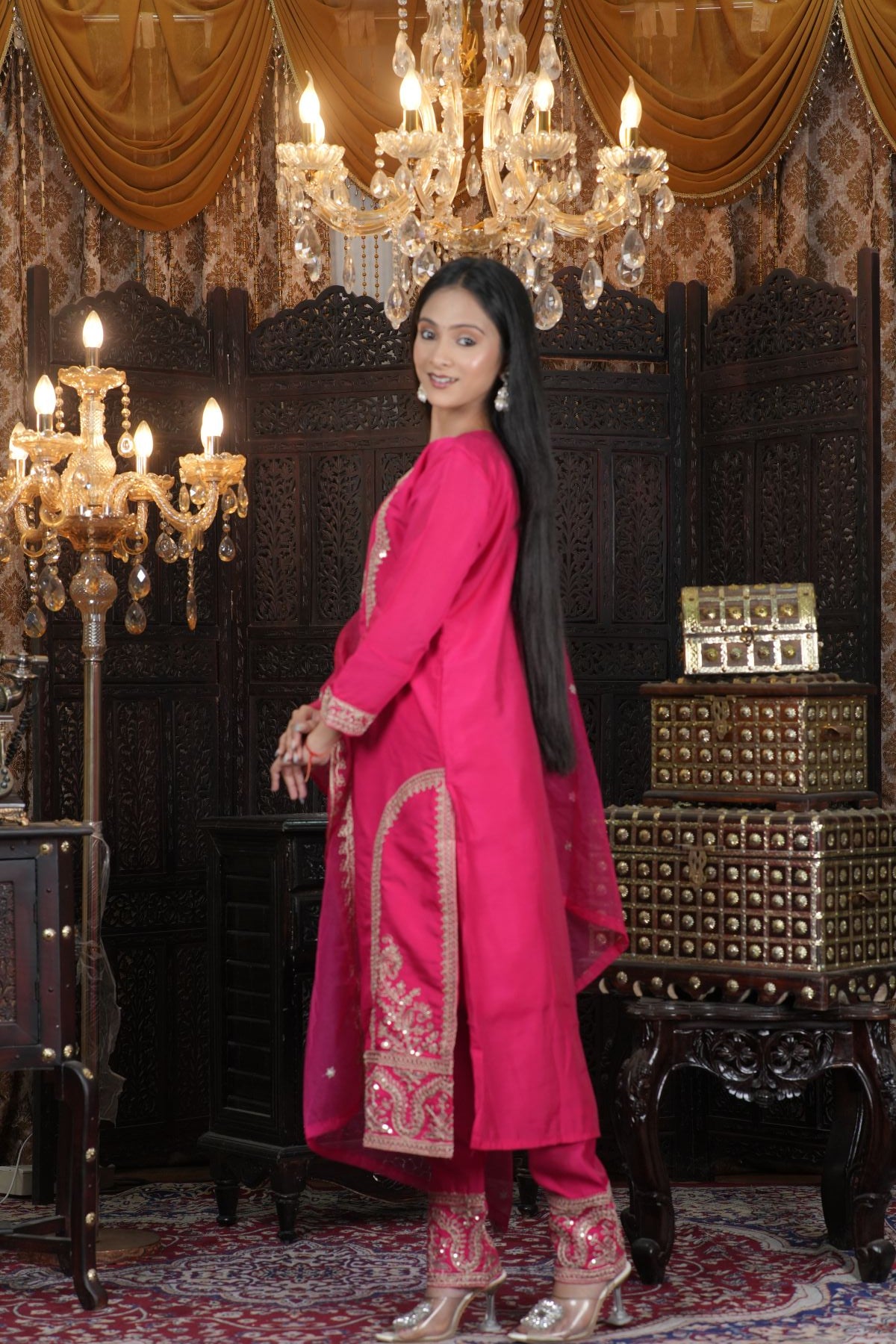 Rani Pink Royal Embroided Suit Set