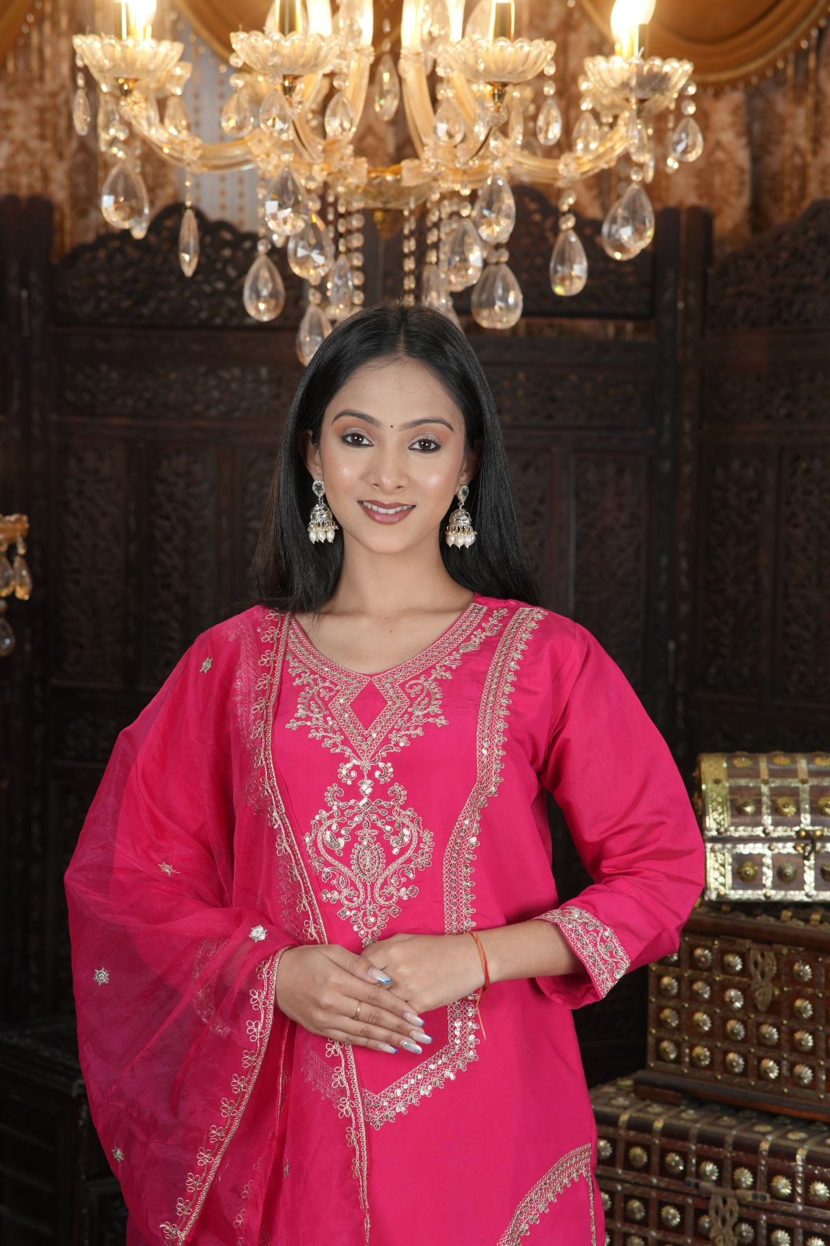 Rani Pink Royal Embroided Suit Set