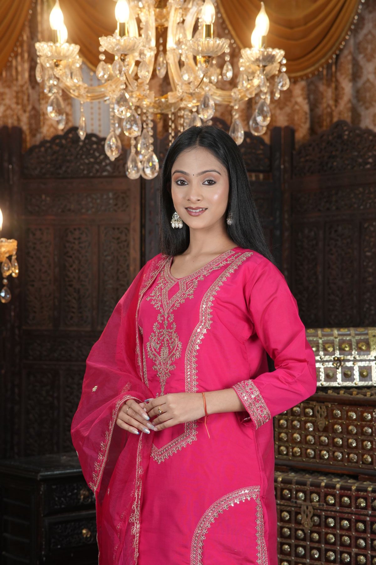 Rani Pink Royal Embroided Suit Set