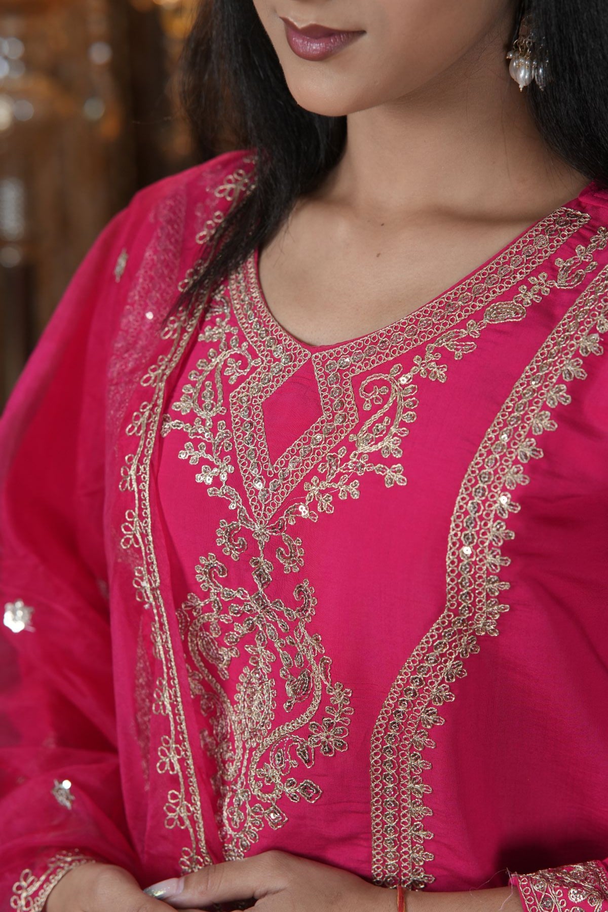 Rani Pink Royal Embroided Suit Set