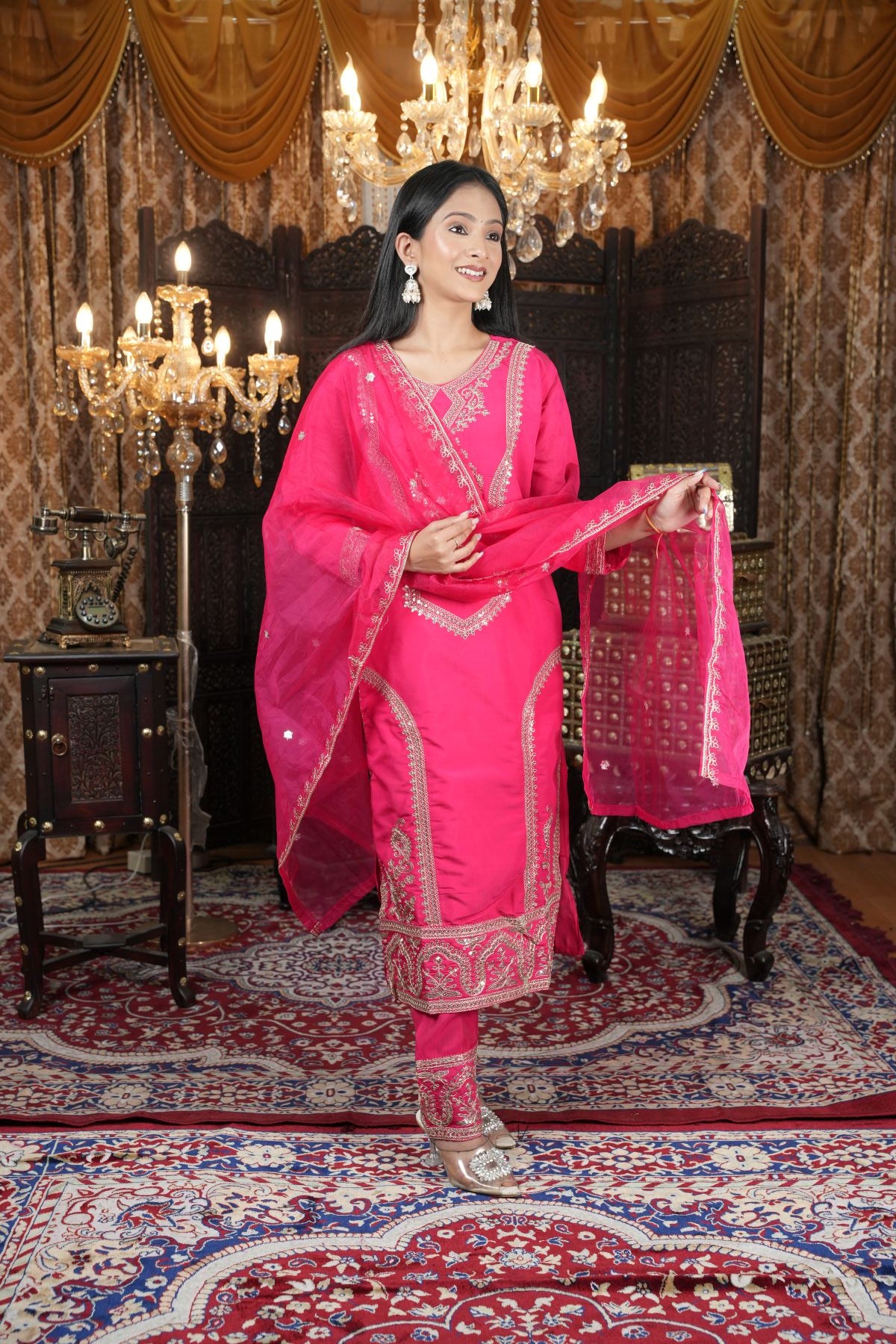 Rani Pink Royal Embroided Suit Set