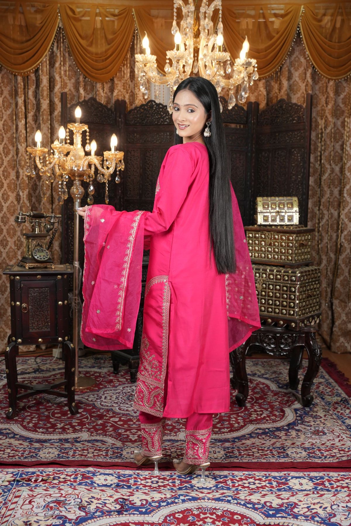 Rani Pink Royal Embroided Suit Set