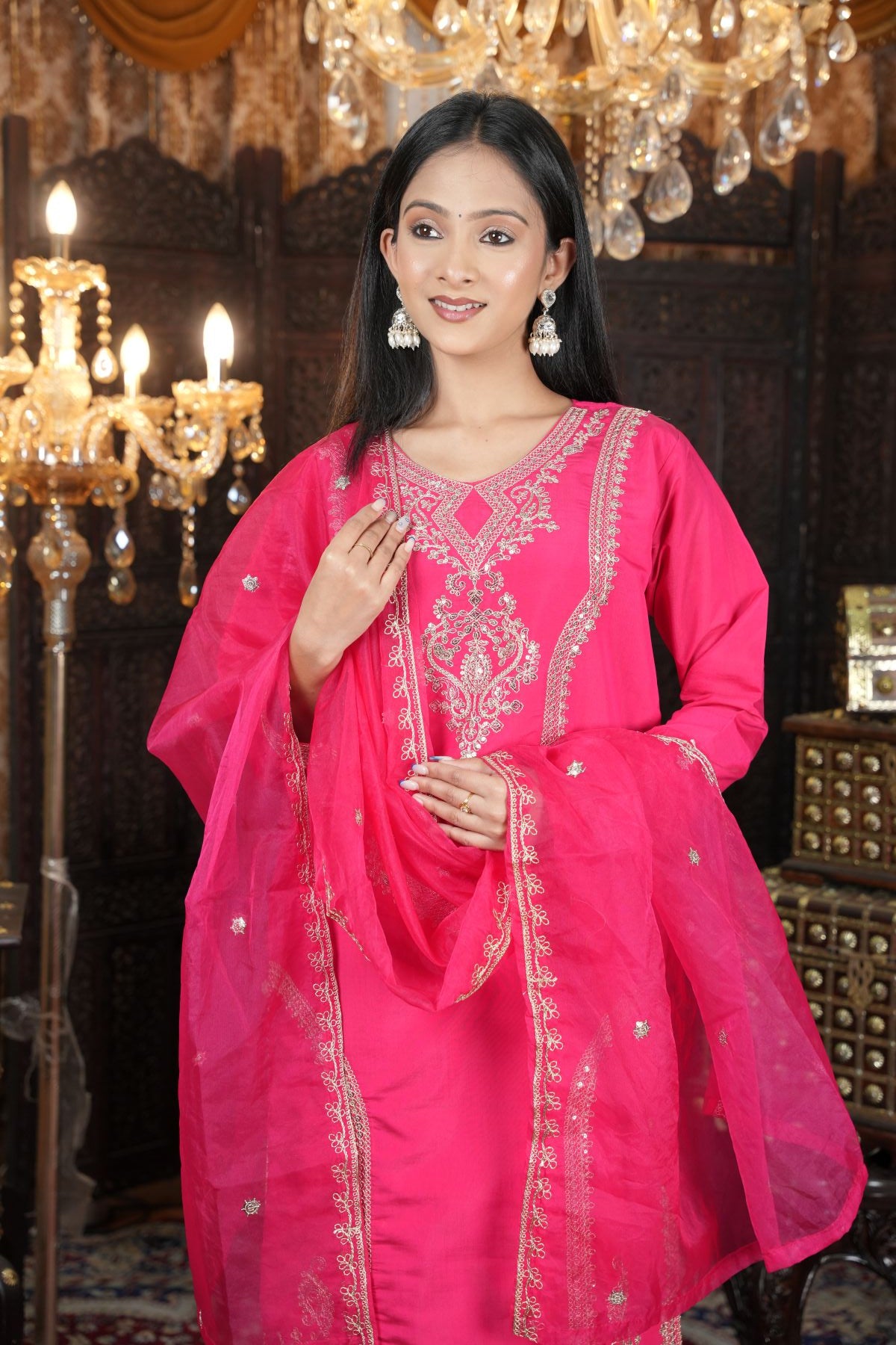 Rani Pink Royal Embroided Suit Set