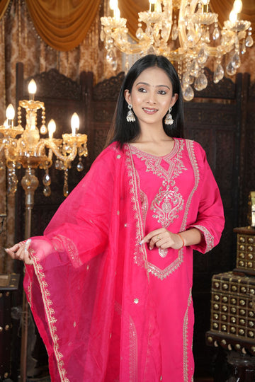 Rani Pink Royal Embroided Suit Set