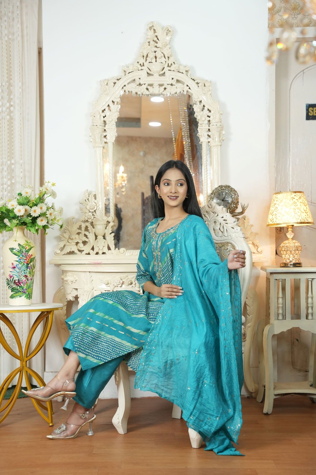 Tourquoise Grace Silk Kurta Set