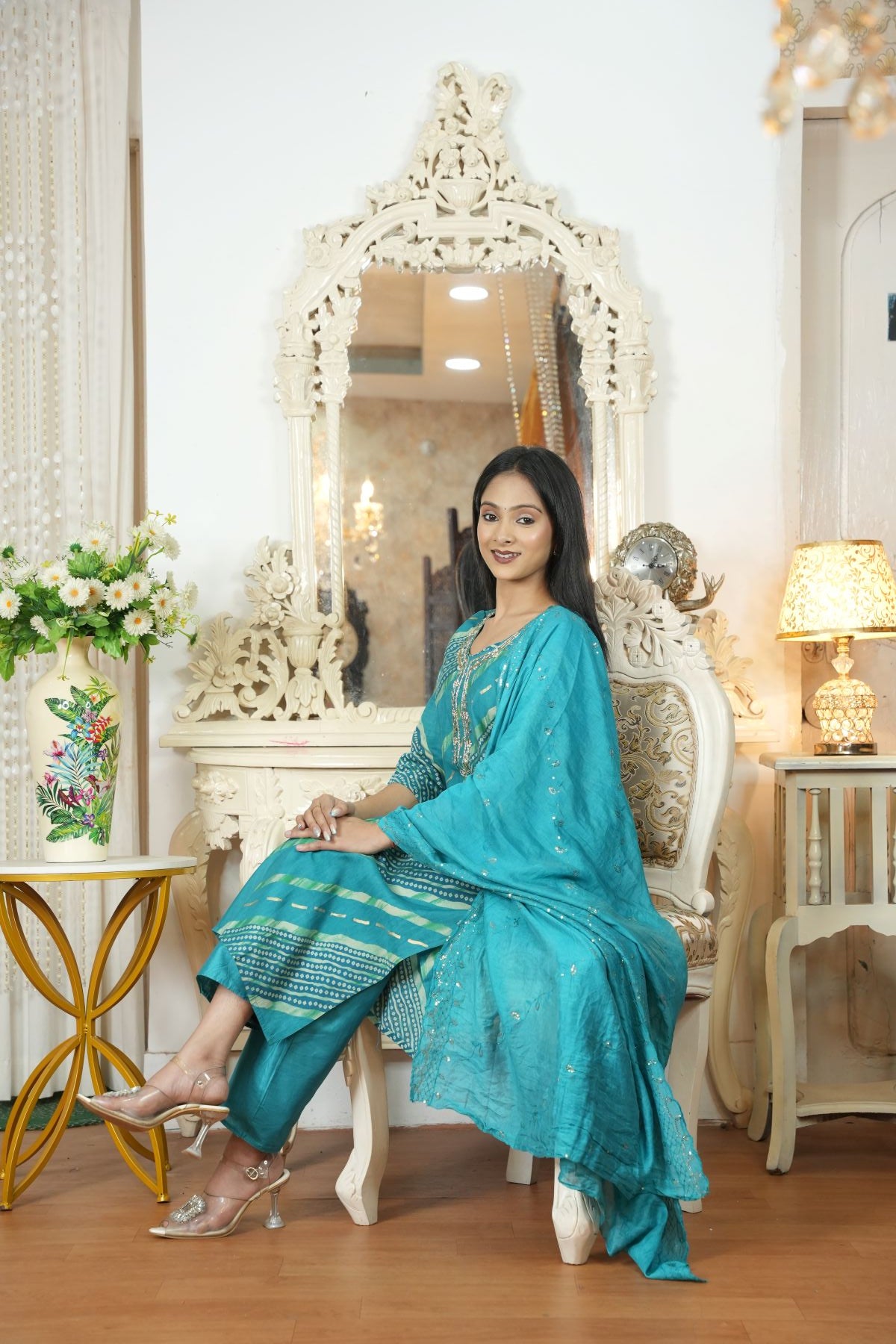 Tourquoise Grace Silk Kurta Set