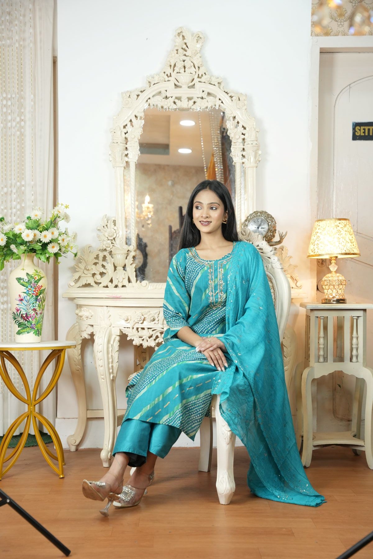 Tourquoise Grace Silk Kurta Set