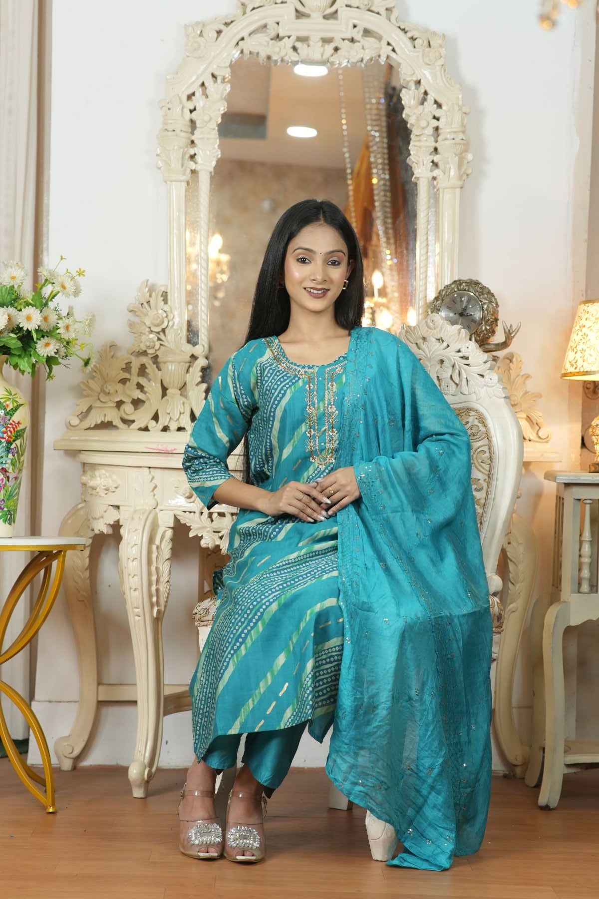 Tourquoise Grace Silk Kurta Set