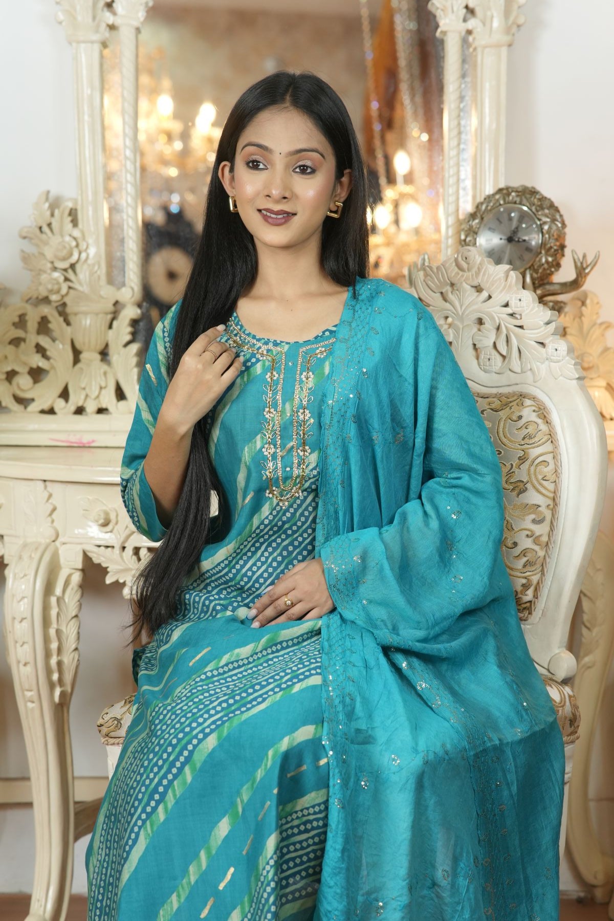 Tourquoise Grace Silk Kurta Set