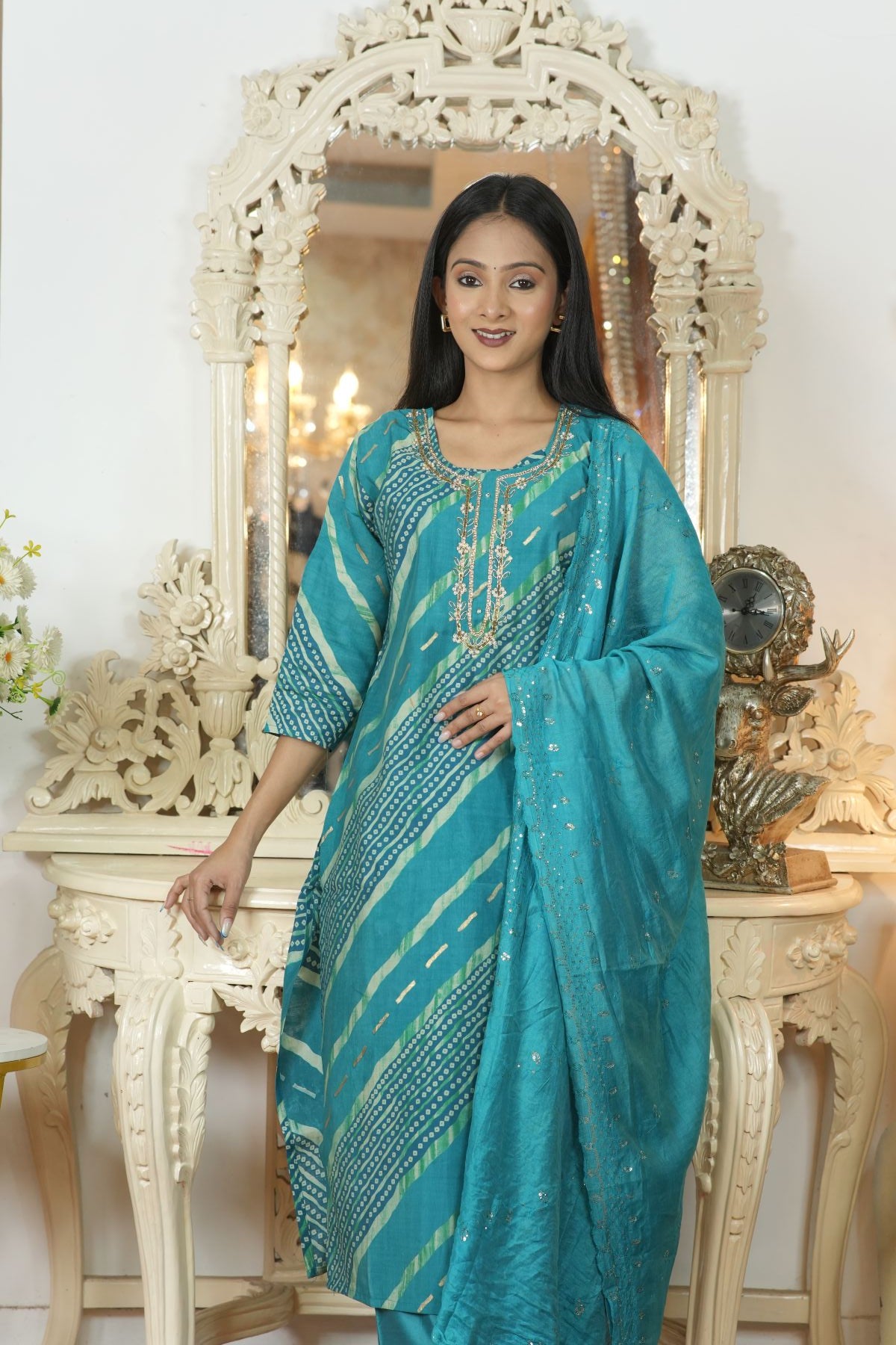 Tourquoise Grace Silk Kurta Set