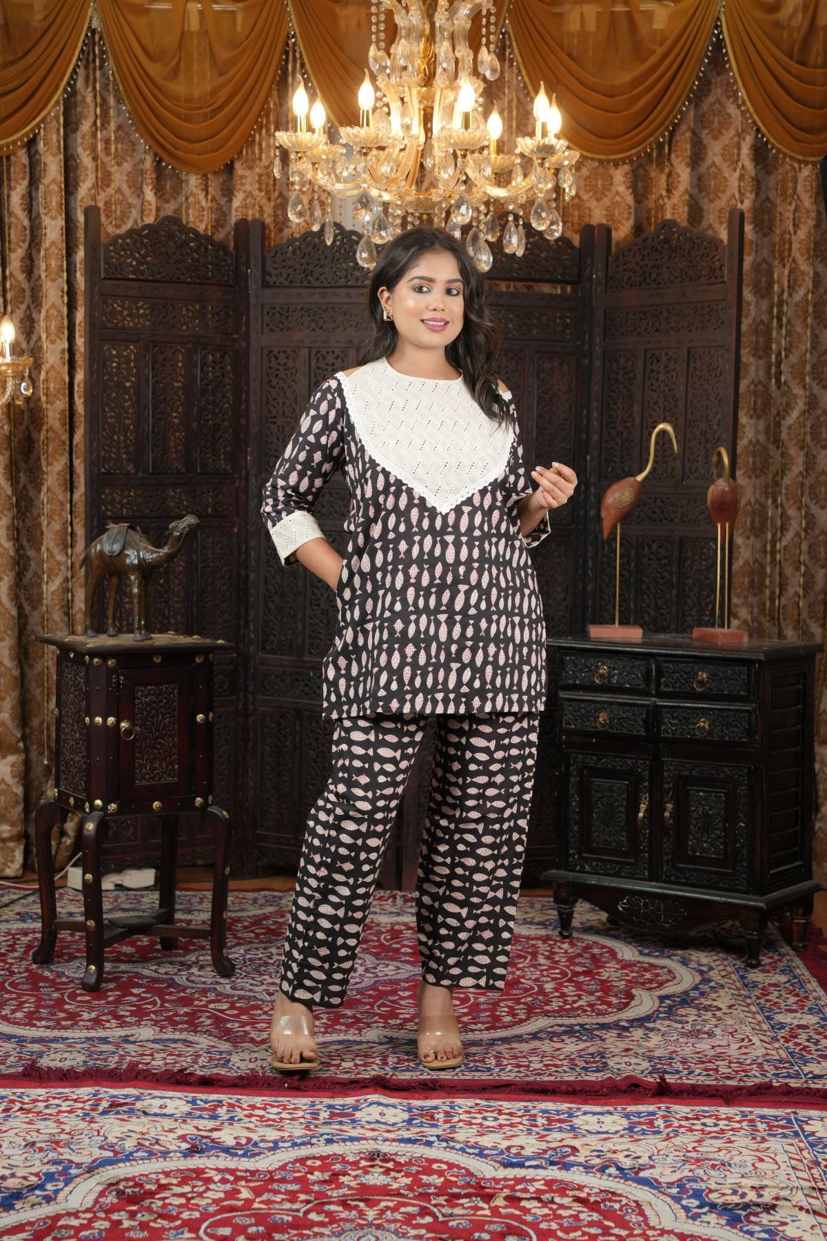 Masaba inspired Abstract motif Co-ord set