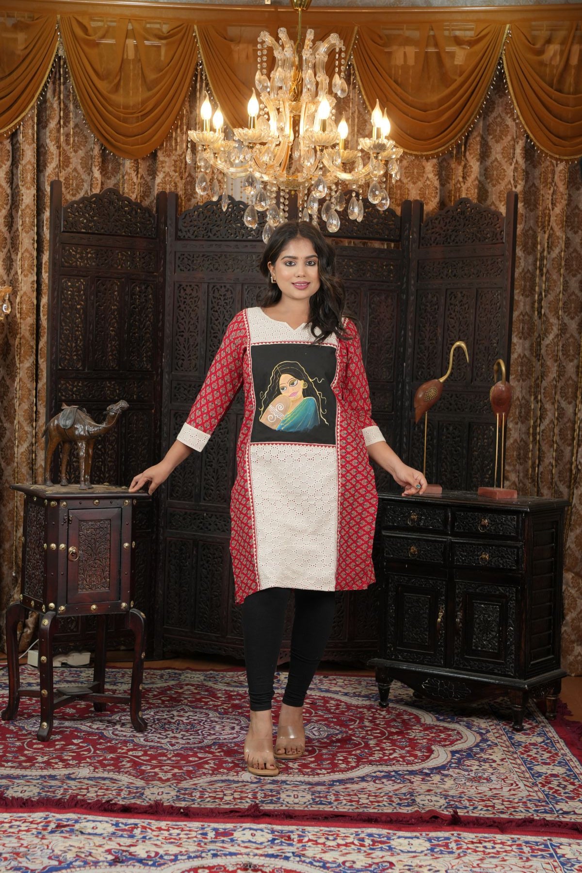 Hand painted Royal Muse Kurta