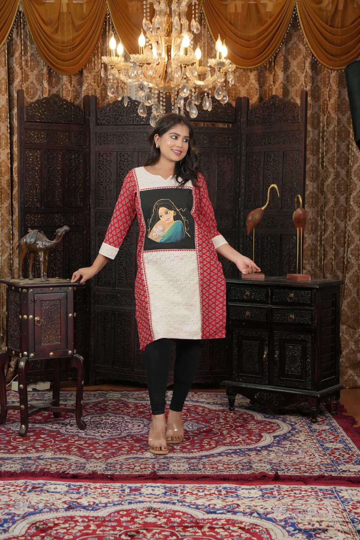 Hand painted Royal Muse Kurta