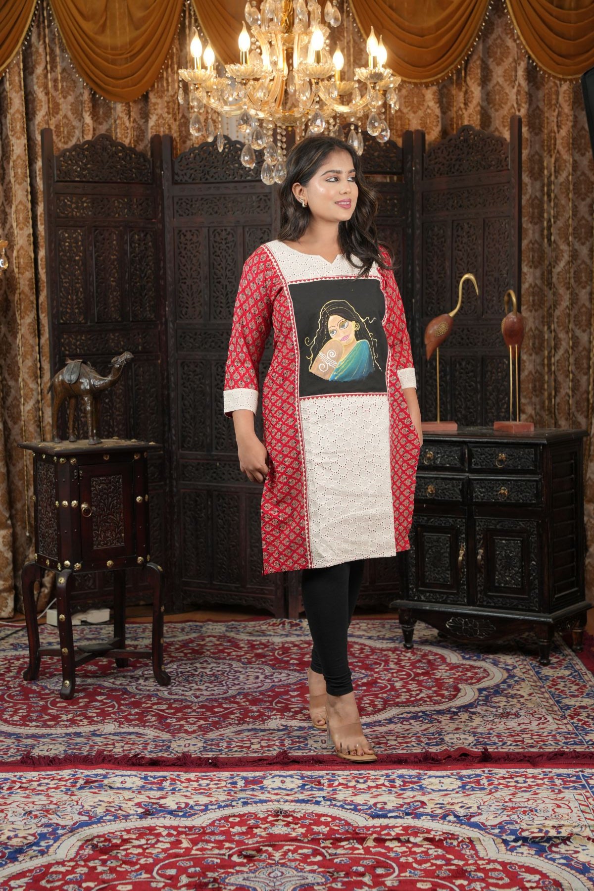 Hand painted Royal Muse Kurta