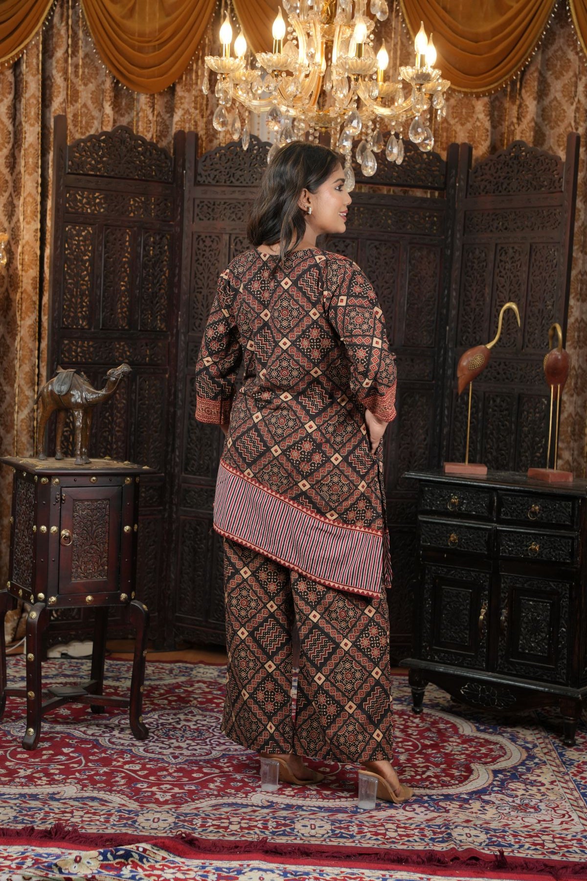 Ajrak Heritage Handblock Kurti & Pant Set