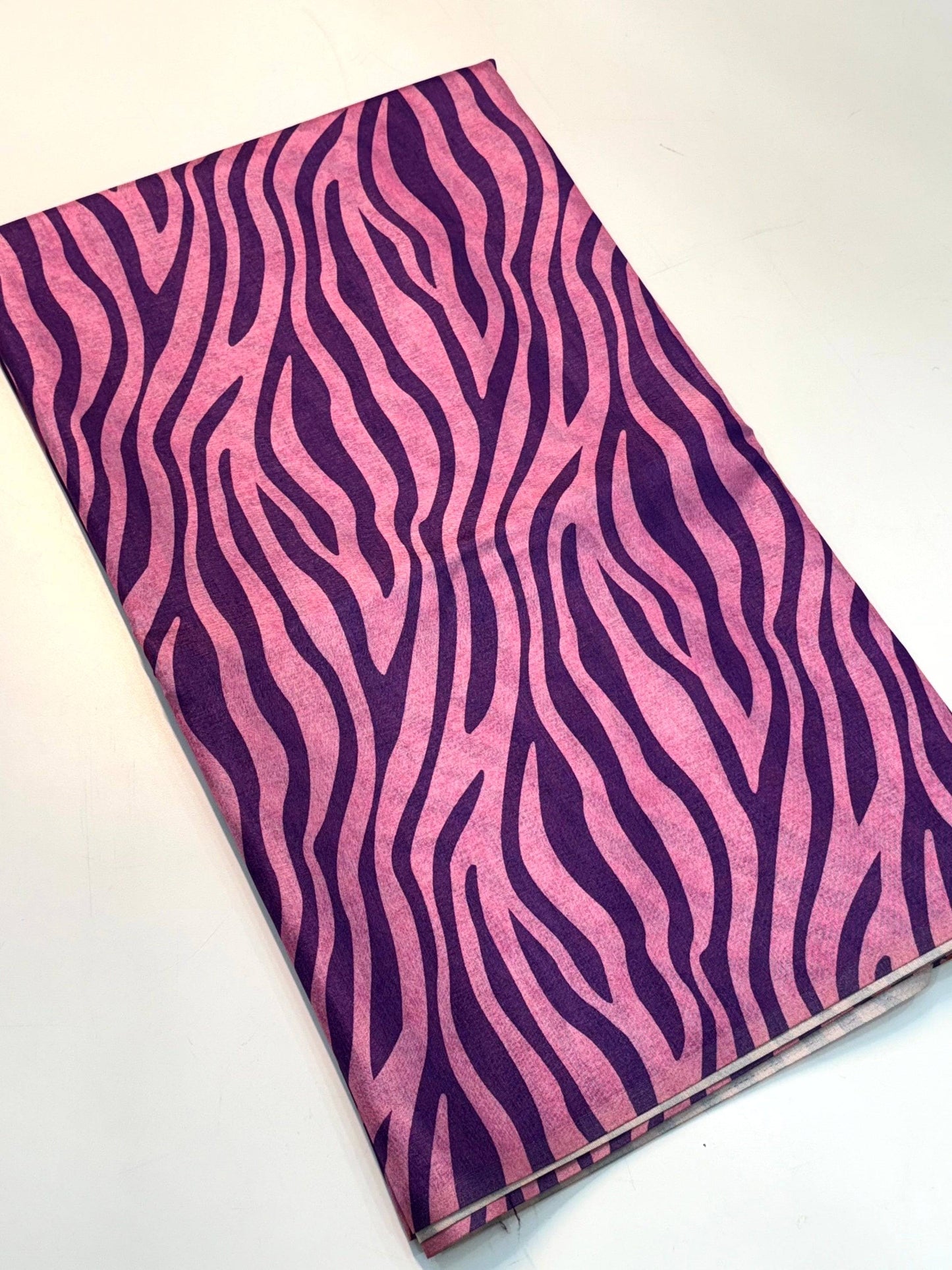 Wine Tussar Zibra Print  Saree