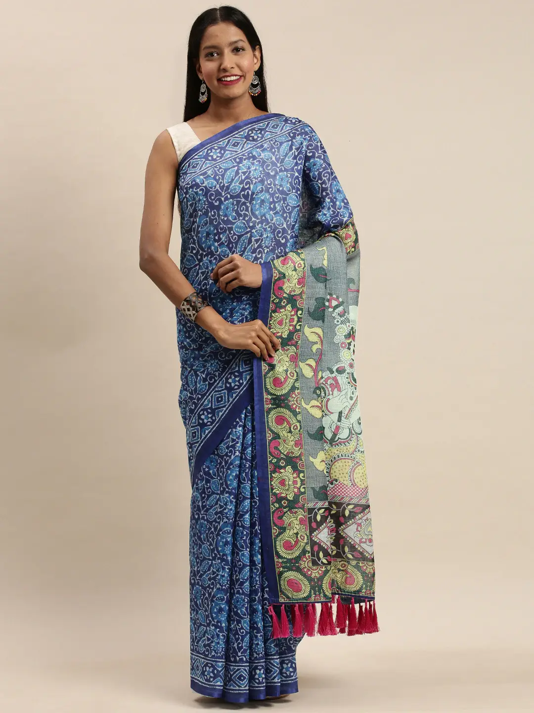 Charming Collection of indigo With Kalamkari Digital Print sarees