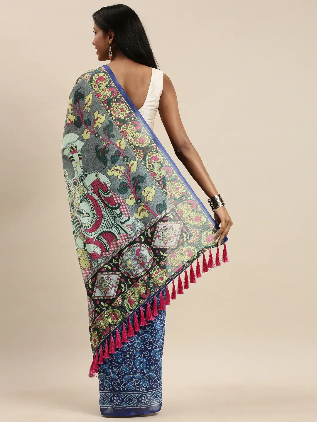 Charming Collection of indigo With Kalamkari Digital Print sarees