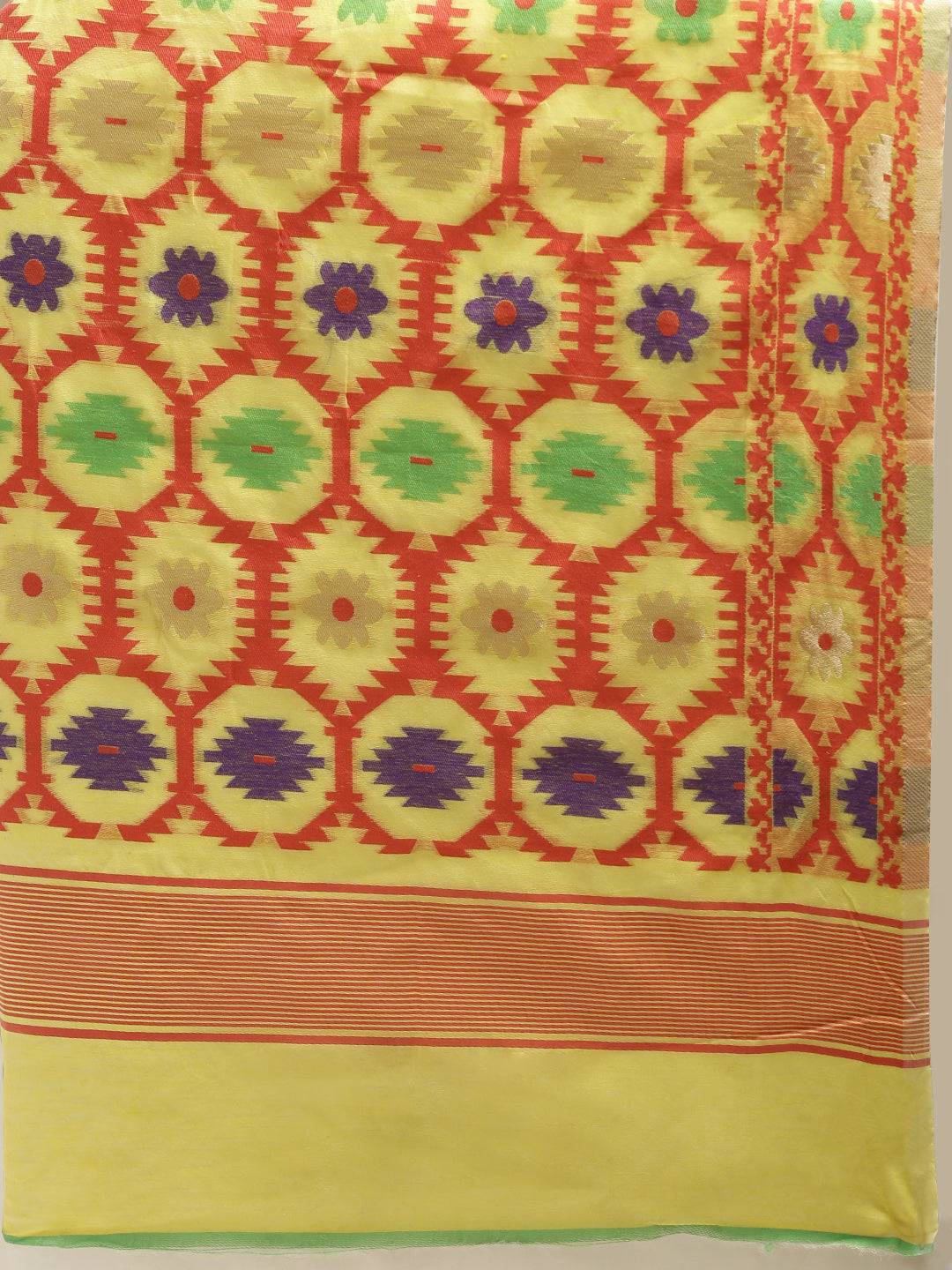 Light Yellow Dhakai Jamdani Saree