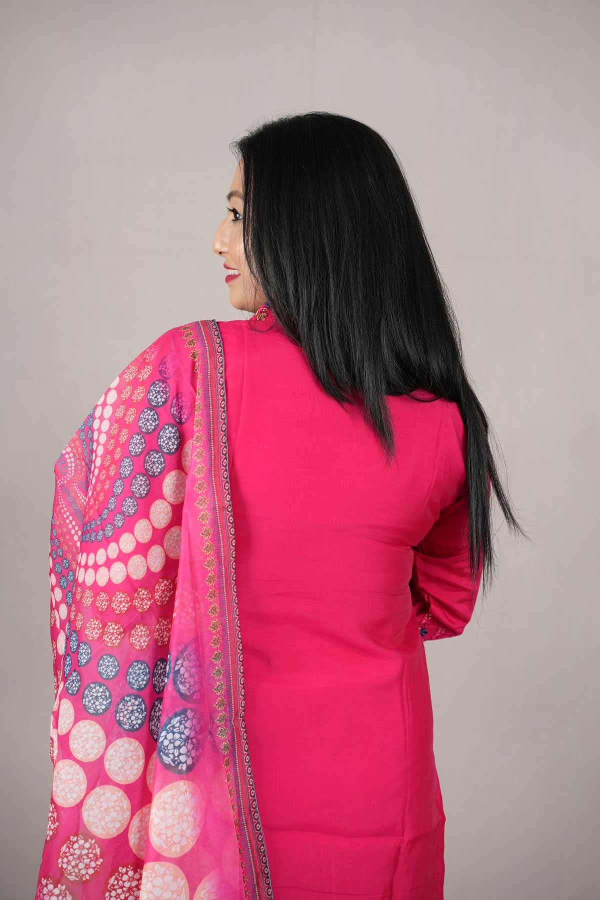 Rani Radiance Roman Silk Kurti Set with Dupatta