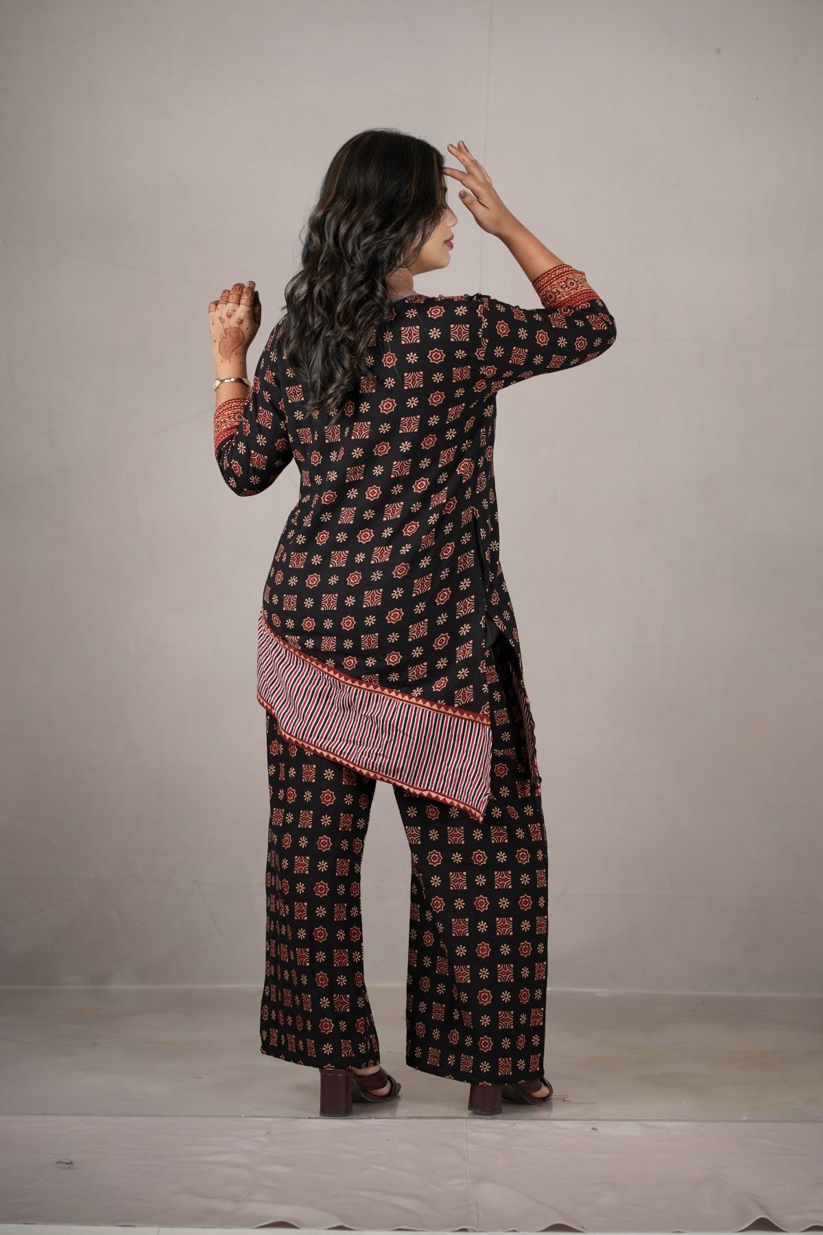 Midnight Ajrak Co-ord kurti set