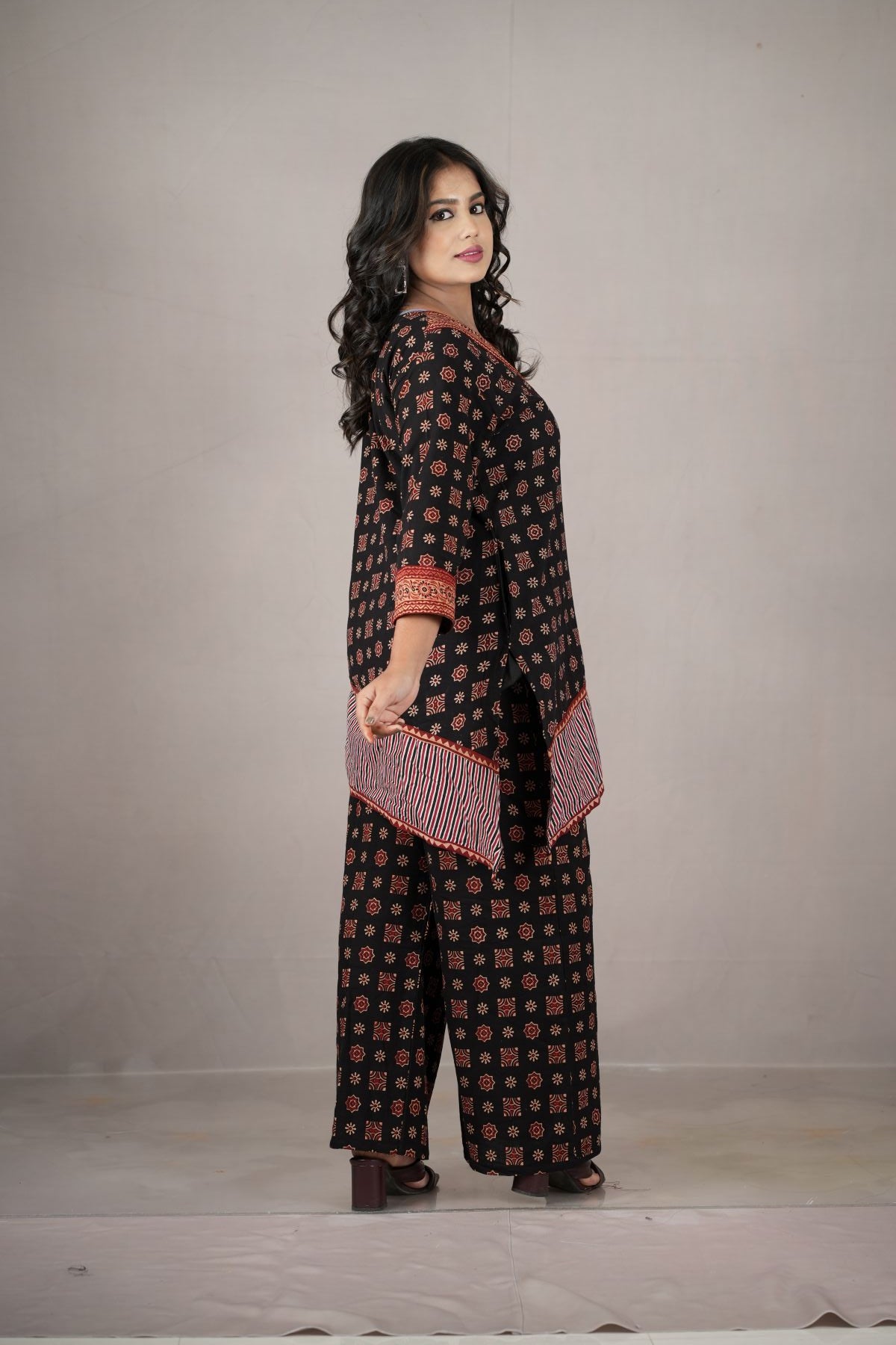 Midnight Ajrak Co-ord kurti set